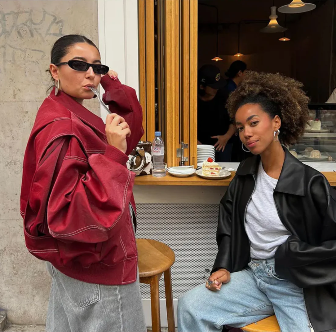 Katharina | Oversize Leder jacke