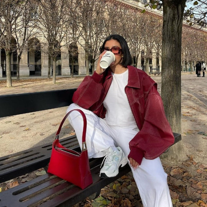 Katharina | Oversize Leder jacke