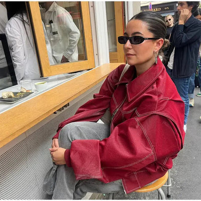 Katharina | Oversize Leder jacke