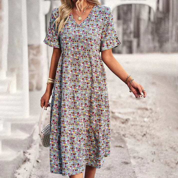 Lena | Blumensommer Kleid lässige Frau