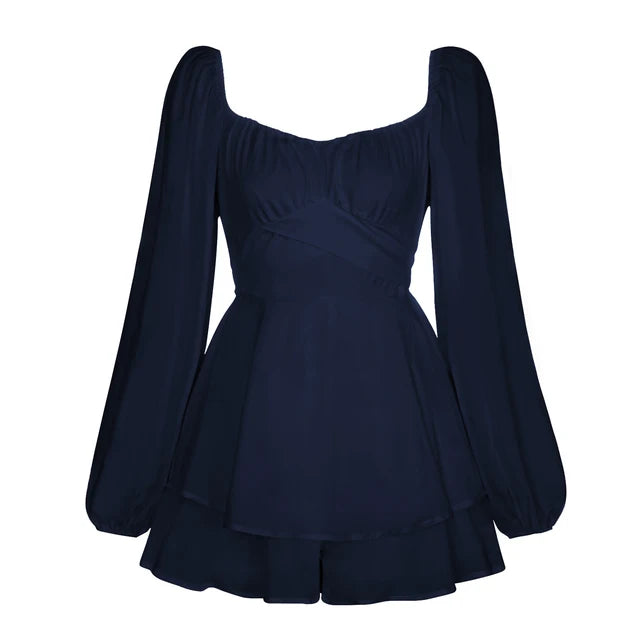 Vanessa | Rüschen Traum langen Ärmeln Minikleid