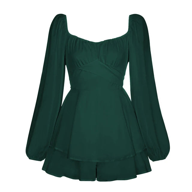 Vanessa | Rüschen Traum langen Ärmeln Minikleid