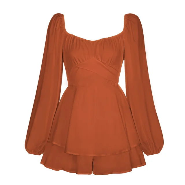 Vanessa | Rüschen Traum langen Ärmeln Minikleid
