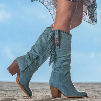 Giorgia | Retro Stylische Cowboystiefel aus Kunstleder