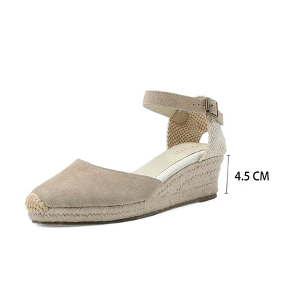 Evelyn | Damen Sandalen Wedge Flatform aus Echtem Kuhwildleder für den Sommer-5
