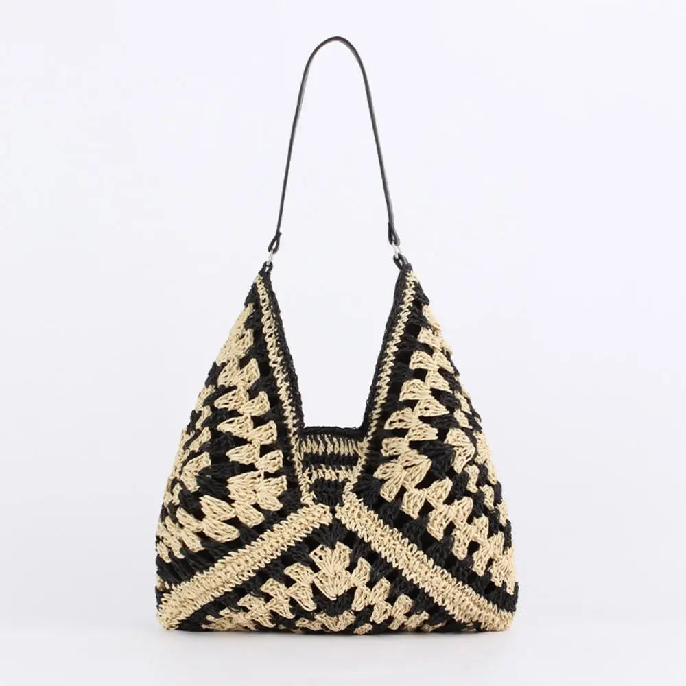 Stella | Umhängetasche Damen aus Stroh – Vintage Strandtasche-1