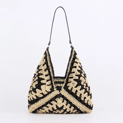 Stella | Umhängetasche Damen aus Stroh – Vintage Strandtasche-1