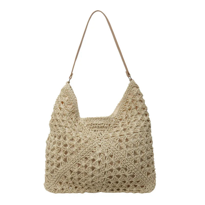 Stella | Umhängetasche Damen aus Stroh – Vintage Strandtasche-3
