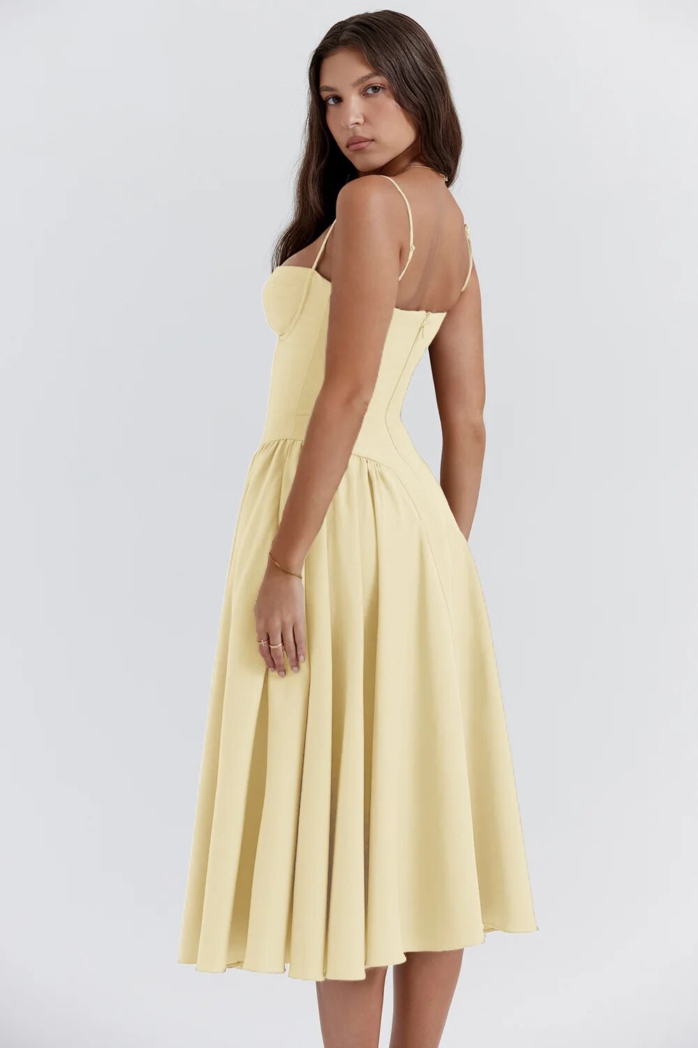 Elina | Ärmelloses Midikleid mit Korsettschnitt