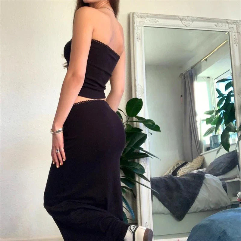 Maria | Damenrock Set mit Spaghetti-Trägern – Maxi- und Midi-Röcke für Sommer