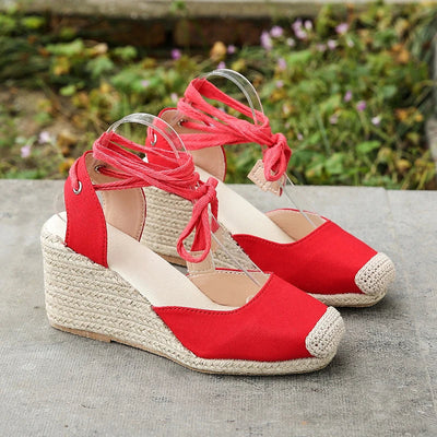 Evelyn | Damen Sandalen Espadrille mit Knöchelgurt – Sommerschuhe
