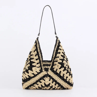 Stella | Umhängetasche Damen aus Stroh – Vintage Strandtasche-4