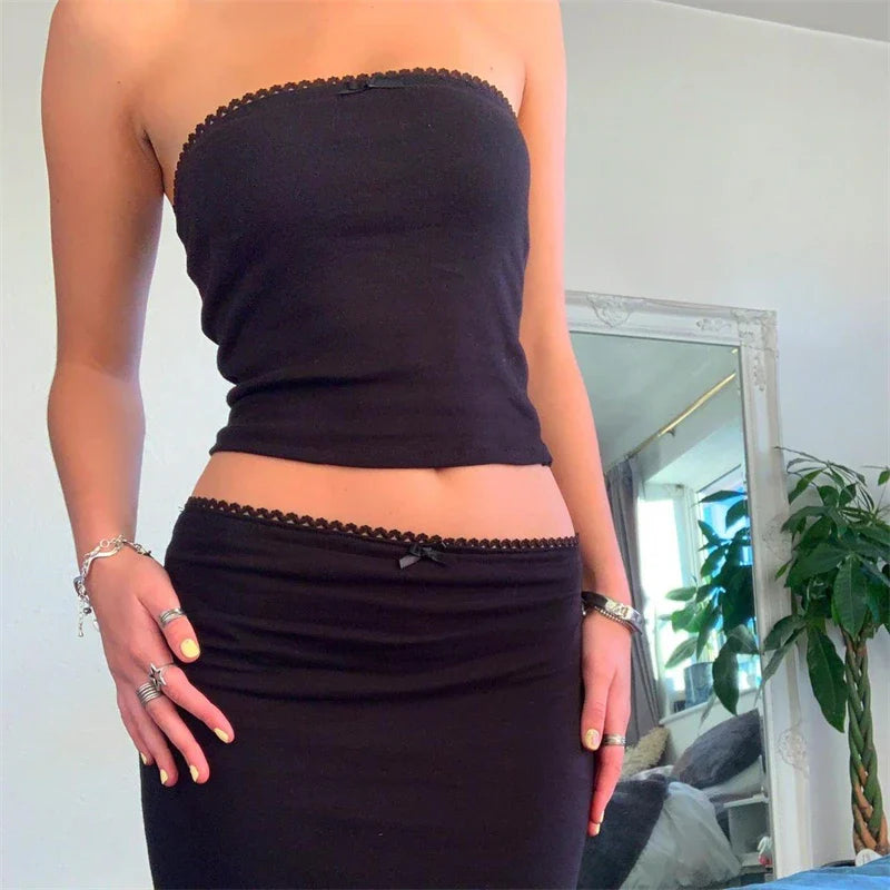 Maria | Damenrock Set mit Spaghetti-Trägern – Maxi- und Midi-Röcke für Sommer
