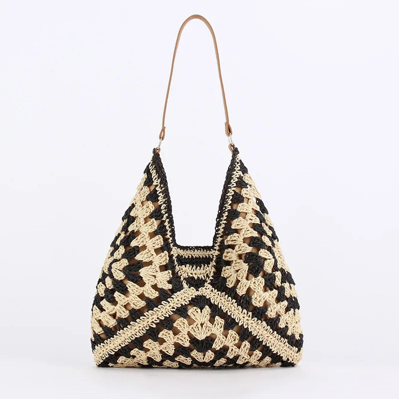 Stella | Umhängetasche Damen aus Stroh – Vintage Strandtasche-5