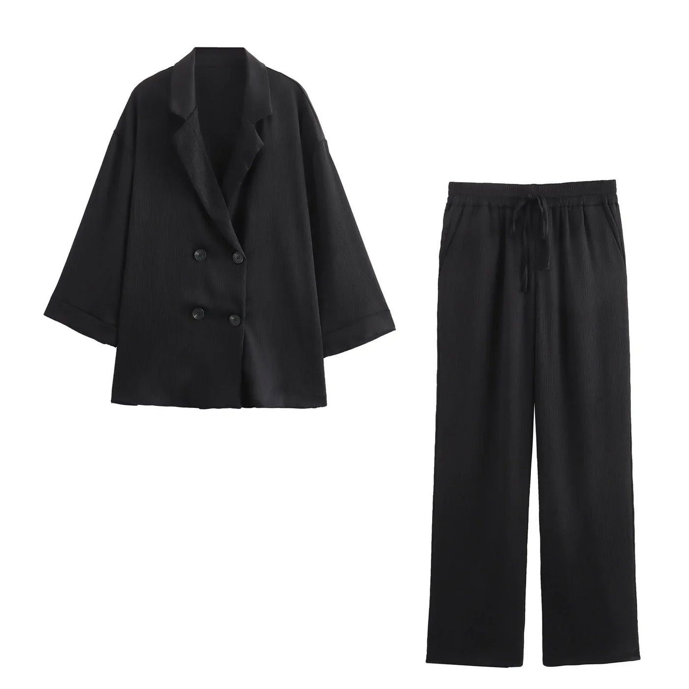 Variant image for Hera | Blazer Set Damen – Doppelbrüstig mit Weit Geschnittener Hose-2
