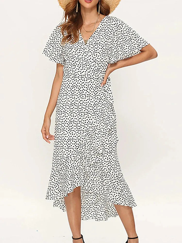 Variant image for Blumen Belle | Maxikleid Sommer für Damen mit V-Ausschnitt und Hohem Schlitz-14