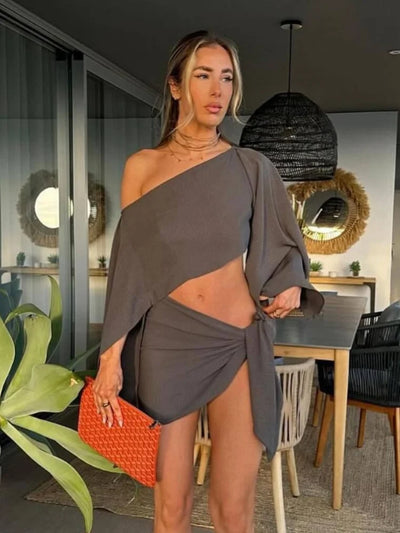 Variant image for Wunderschöne | Sommer Outfit Damen 2-teiliges Set - Crop Top & Minirock für Strand und Sommerparty-2