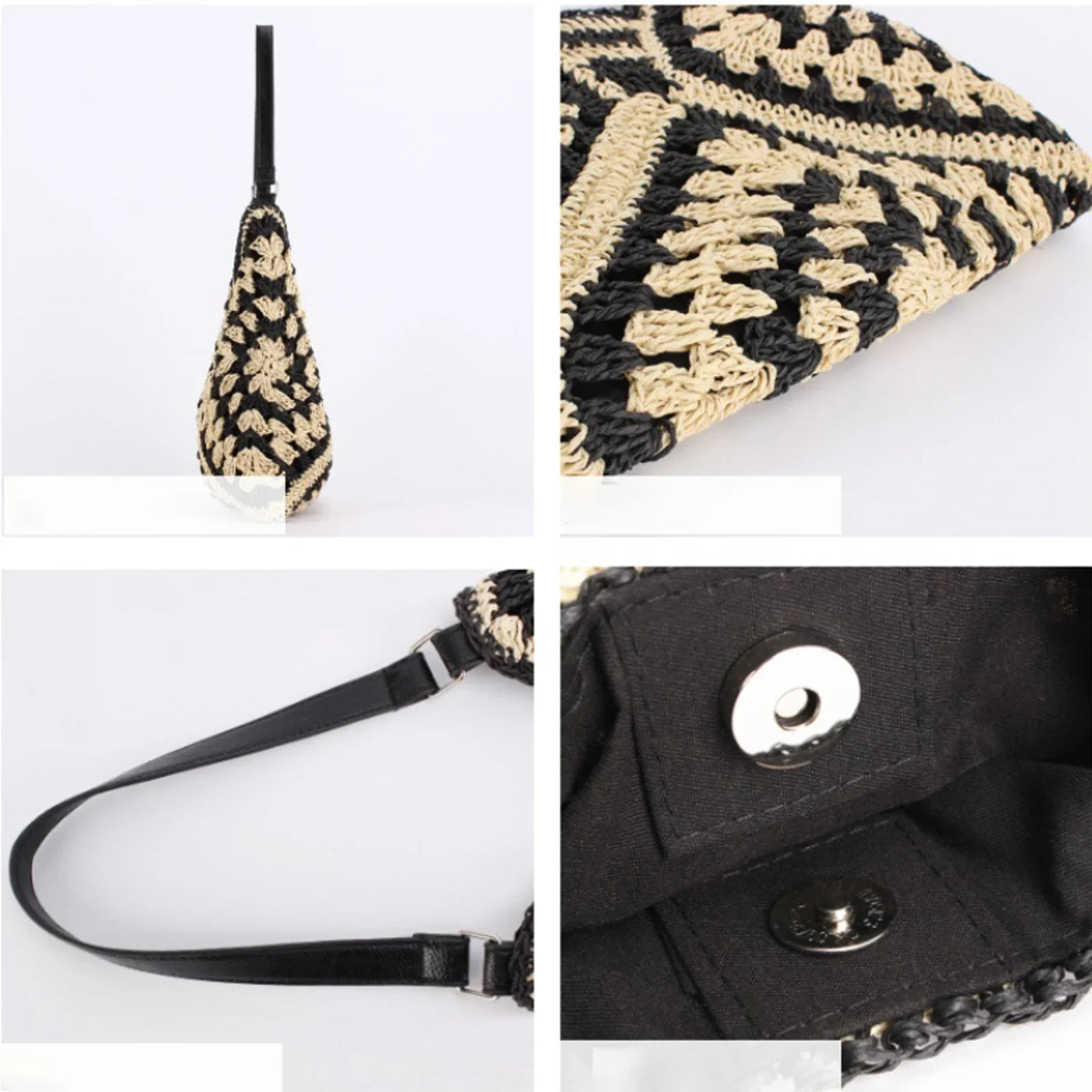 Stella | Umhängetasche Damen aus Stroh – Vintage Strandtasche