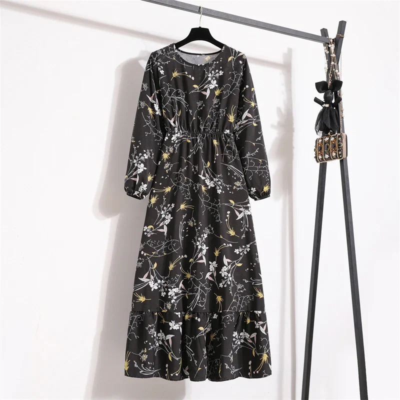 Variant image for Frühlingszauber | Maxikleid Langarm Floral für Damen-17