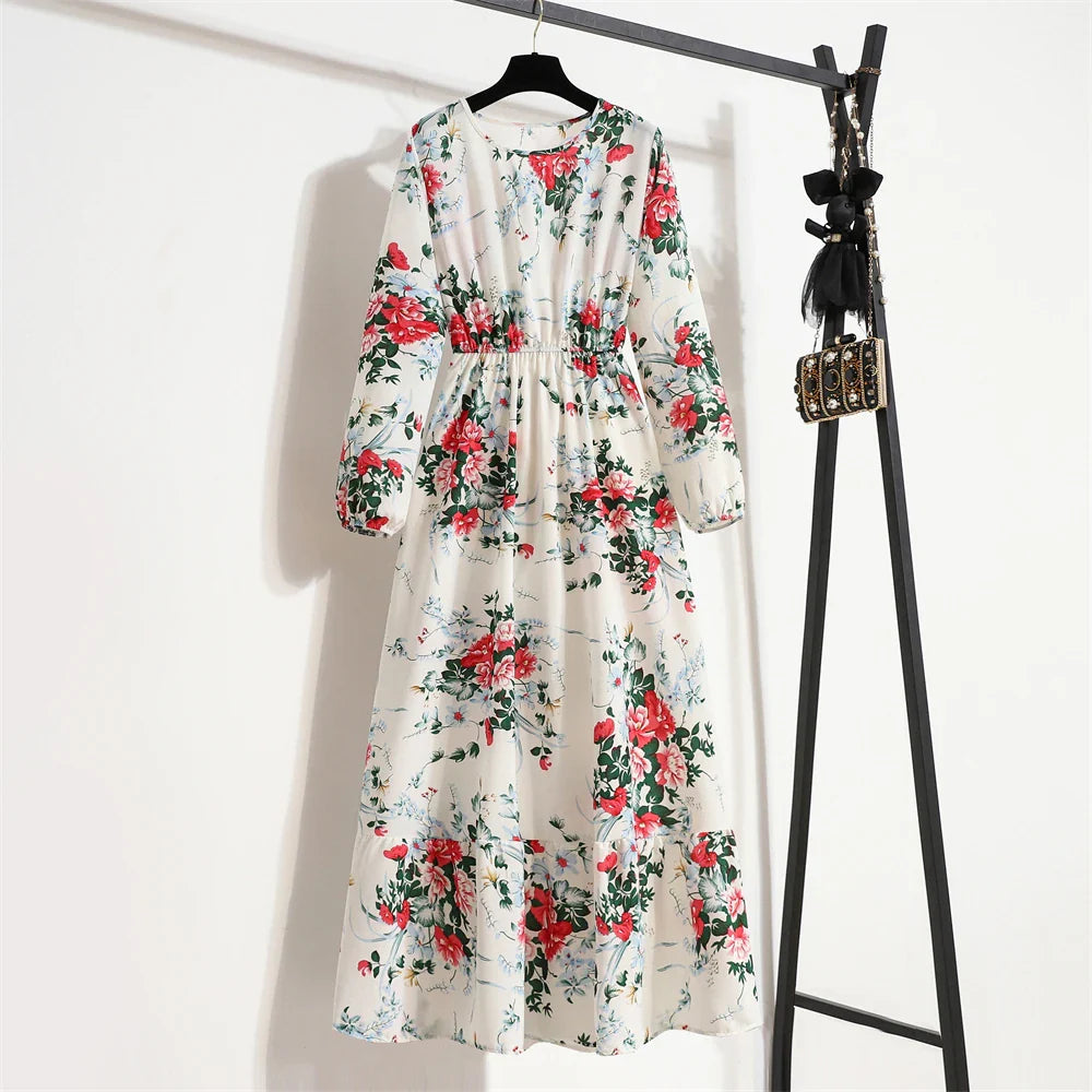 Variant image for Frühlingszauber | Maxikleid Langarm Floral für Damen-6