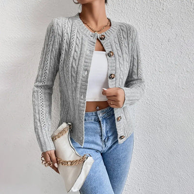 Sabrina | Lange Strickjacke mit Knöpfen und langen Ärmeln