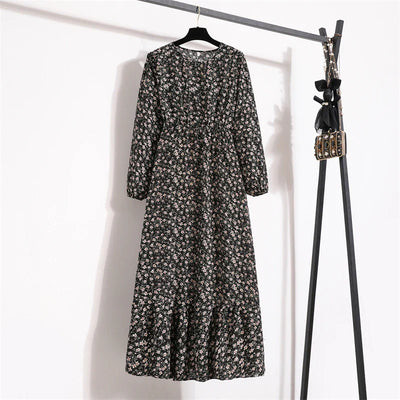 Variant image for Frühlingszauber | Maxikleid Langarm Floral für Damen-13
