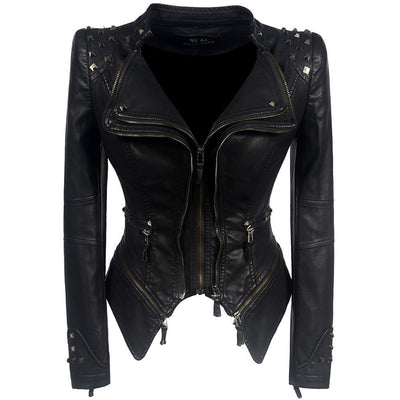 Manuela | Schlanke Bikerjacke aus Kunstleder