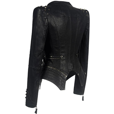 Manuela | Schlanke Bikerjacke aus Kunstleder