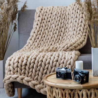 Leni | Handgestrickte Decke