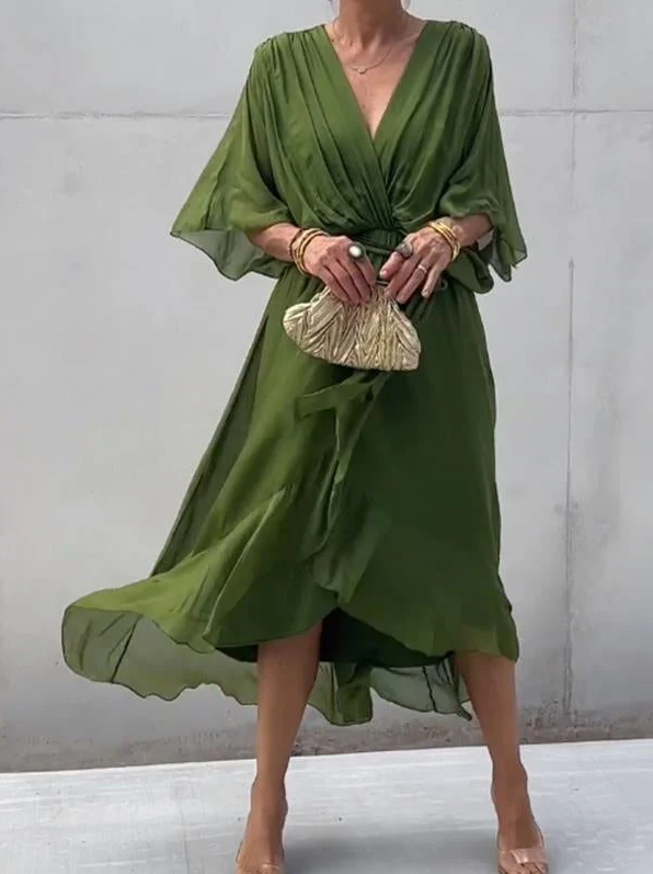 Sophie | Festliches Damenkleid aus Chiffon mit V-Ausschnitt