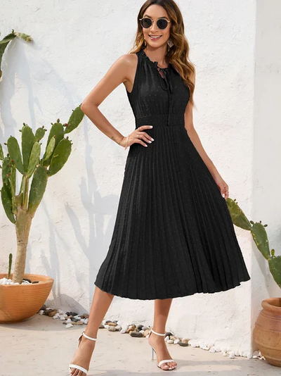 Variant image for Carla | Festliches Plissiertes Damenkleid mit Neckholder-Ausschnitt-9