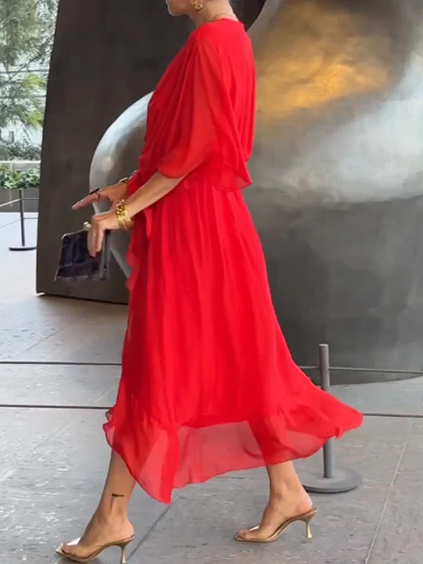 Sophie | Festliches Damenkleid aus Chiffon mit V-Ausschnitt