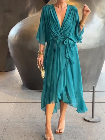 Sophie | Festliches Damenkleid aus Chiffon mit V-Ausschnitt