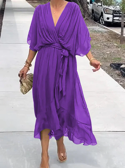 Sophie | Festliches Damenkleid aus Chiffon mit V-Ausschnitt