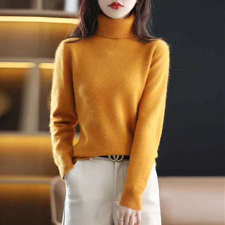 Ella | Kaschmir-Pullover mit hohem Halsausschnitt