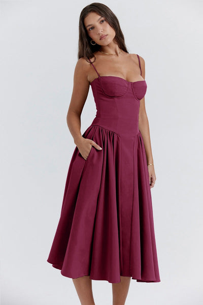Elina | Ärmelloses Midikleid mit Korsettschnitt