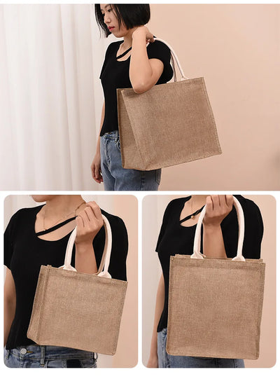Variant image for Lina | Einkaufstasche Shopper aus Leinen - Handbemalt, Groß und Umweltfreundlich-6