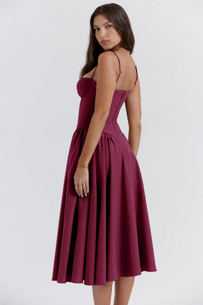 Elina | Ärmelloses Midikleid mit Korsettschnitt