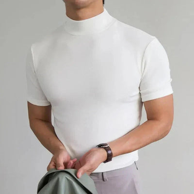 Milo | Atmungsaktive schlanke Passform T-Shirt mit hohem Kragen