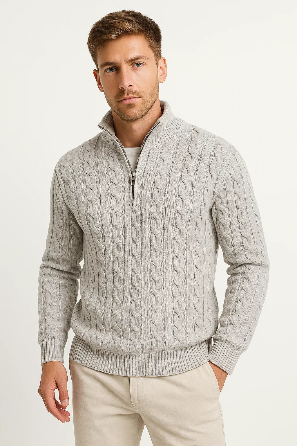 Steef | Eleganter Pullover mit Viertelreißverschluss 1