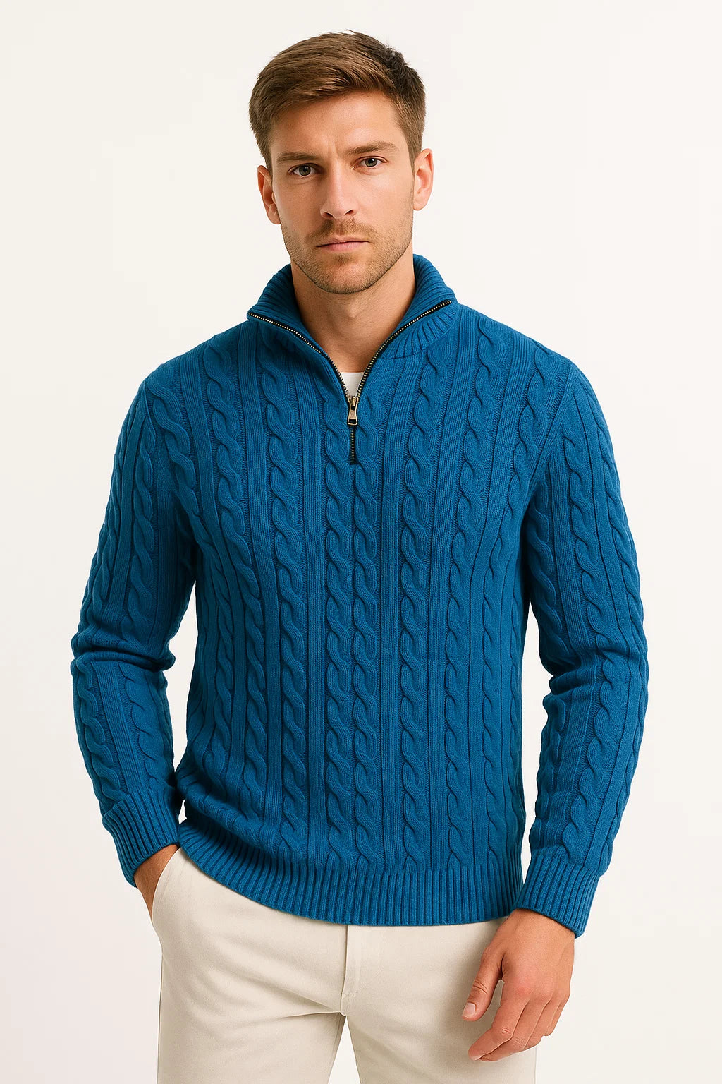 Steef | Eleganter Pullover mit Viertelreißverschluss 5