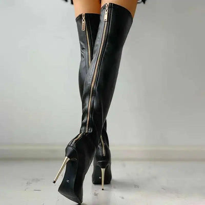 Sabine | Stilvolle Overknee Stiefel mit Stiletto Absatz