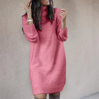 Nadine | Stilvolles Rollkragen Pulloverkleid