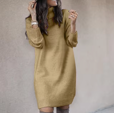 Nadine | Stilvolles Rollkragen Pulloverkleid