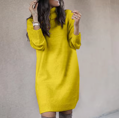 Nadine | Stilvolles Rollkragen Pulloverkleid