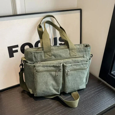 Ella | Handtasche Damen aus Cord, Luxuriöse Tragetasche für Alltag und Reisen 2