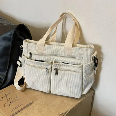 Ella | Handtasche Damen aus Cord, Luxuriöse Tragetasche für Alltag und Reisen 4