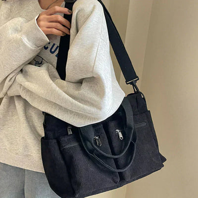Ella | Handtasche Damen aus Cord, Luxuriöse Tragetasche für Alltag und Reisen