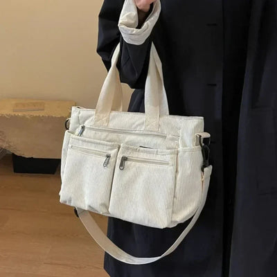 Ella | Handtasche Damen aus Cord, Luxuriöse Tragetasche für Alltag und Reisen