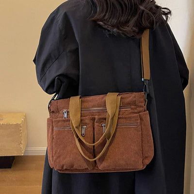 Ella | Handtasche Damen aus Cord, Luxuriöse Tragetasche für Alltag und Reisen